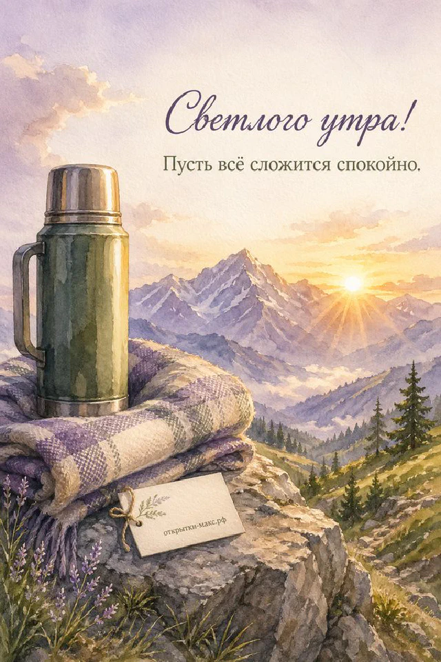Чашка кофе и печенье на подоконнике у открытого окна, ваза с цветущими ветками и два воробья на ветке снаружи — вариант 5
