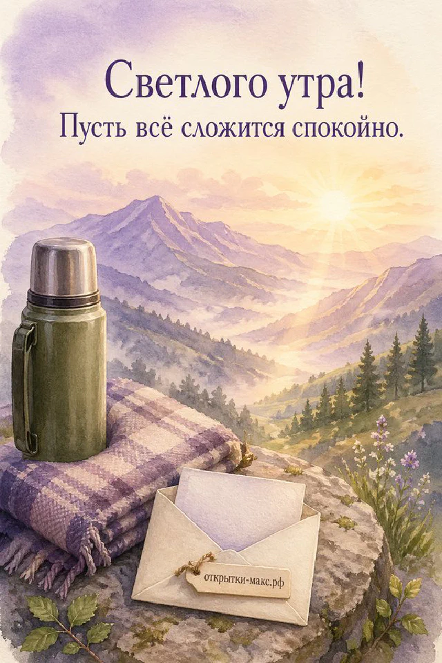 Чашка кофе и печенье на подоконнике у открытого окна, ваза с цветущими ветками и два воробья на ветке снаружи — вариант 6