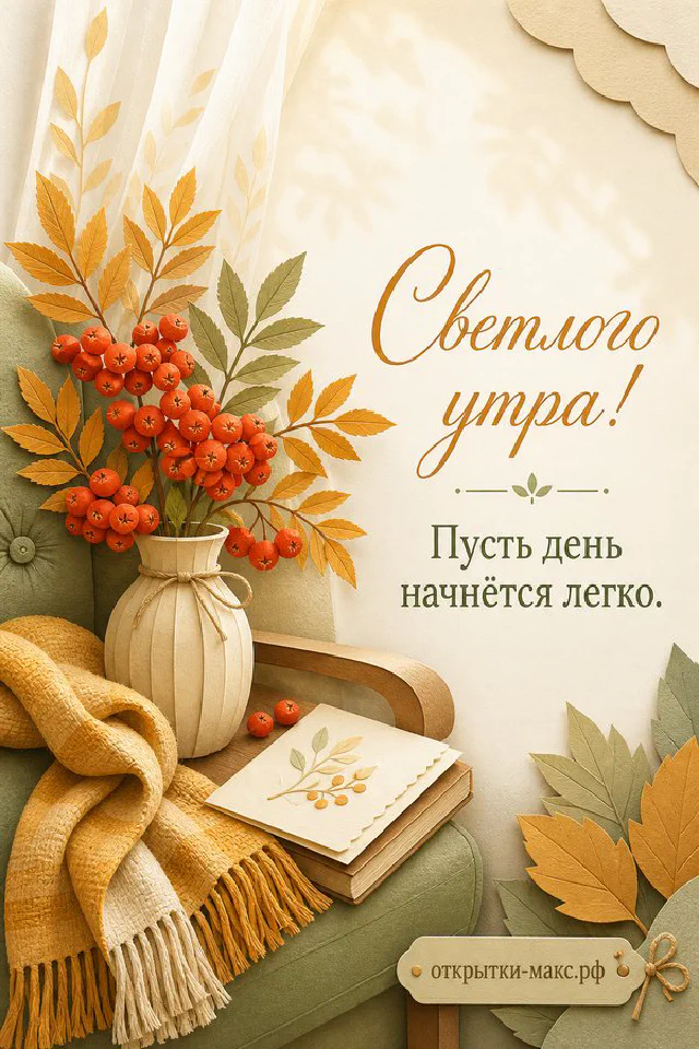 Деревянный поднос с круассаном, чашкой капучино, лавандой и открыткой у окна — вариант 4