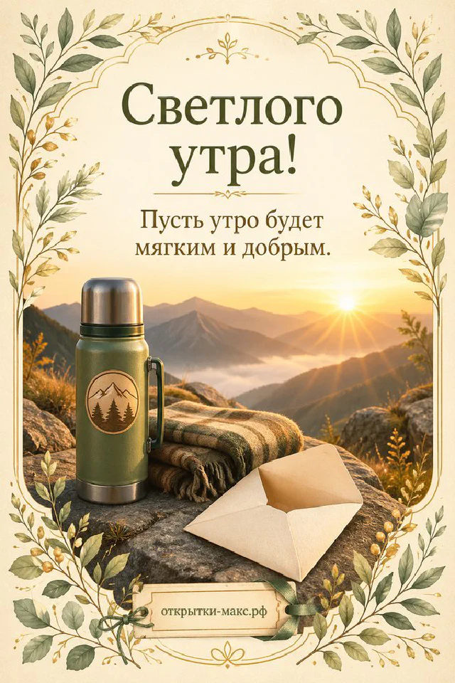 Горшок с фиолетовой сиренью и белая свеча у окна с кружевной шторой в декоративной рамке с листьями — вариант 3