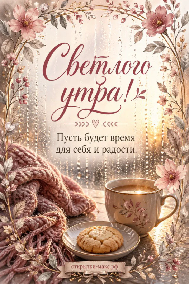 Зелёный термос и клетчатый плед на скале с видом на горные вершины в утреннем тумане — вариант 3