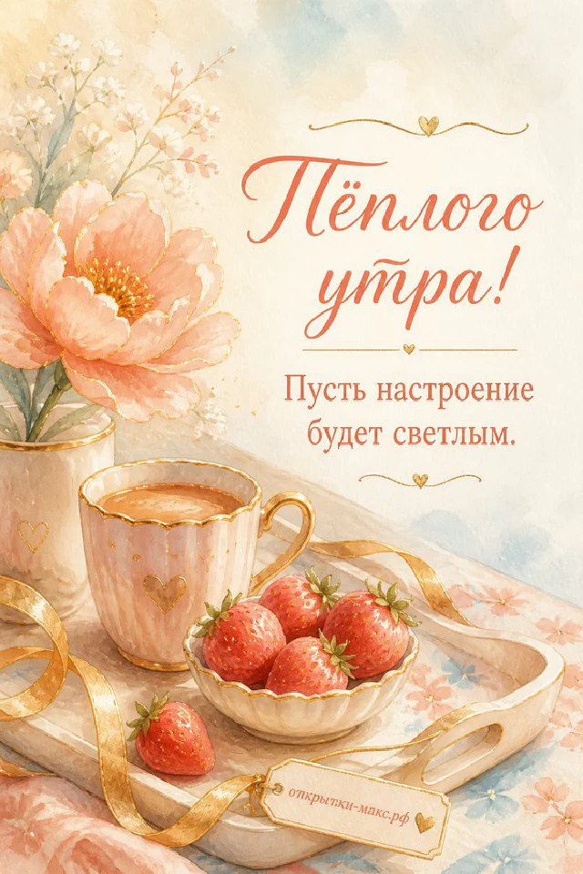 Кружка какао с сердечком, ваза с лавандой и книга с акварельным букетом у окна, за которым виден жёлтый осенний парк — вариант 7