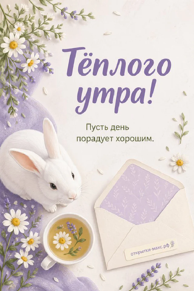 Тёмно-красная роза рядом с чашкой капучино у окна, лавандовая рамка с цветами и сиреневое сердце под чашкой — вариант 6