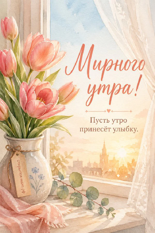 Оранжевая тыква на полу у окна, клетчатый сине-бежевый плед, маленькая ваза с цветами на тумбочке, лиственная рамка — вариант 2