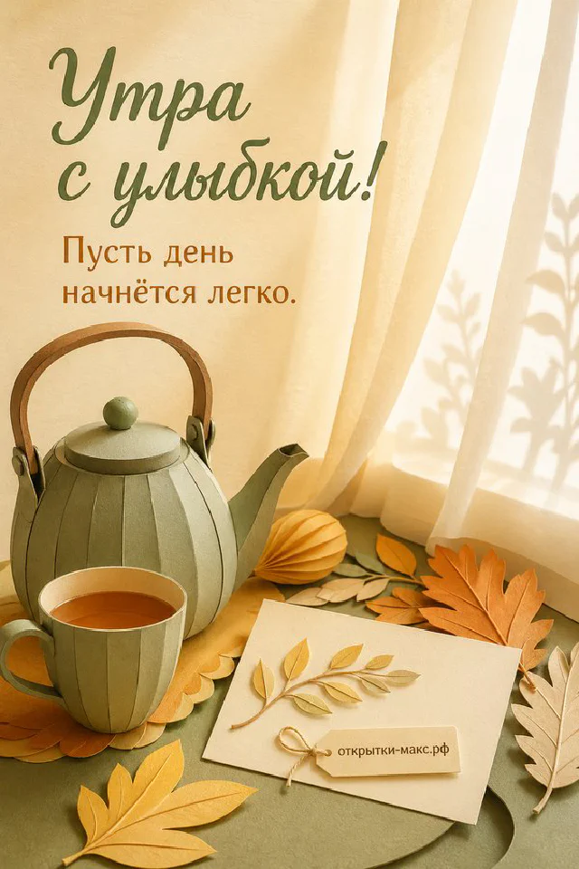 Ваза с белыми розами и голубыми цветами, две чашки кофе и конверт на голубой скатерти у окна — вариант 3