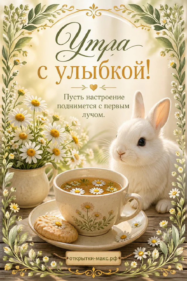 Чашка кофе с лавандовым рисунком на блюдце, обрамлённая ветками лаванды в золотистой декоративной рамке — вариант 2