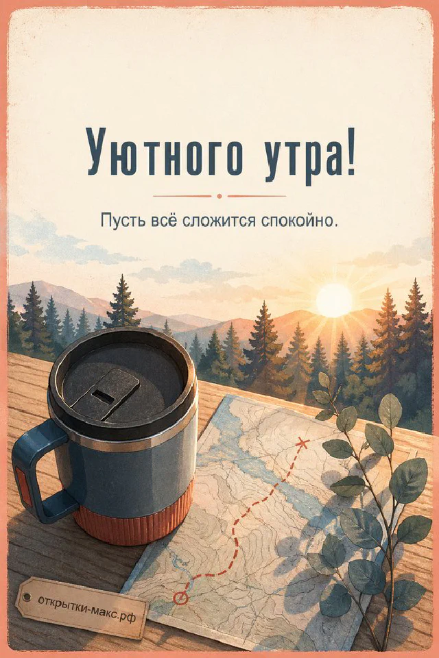 Чашка чая с лавандовой росписью и кленовый лист у окна с каплями дождя — вариант 7