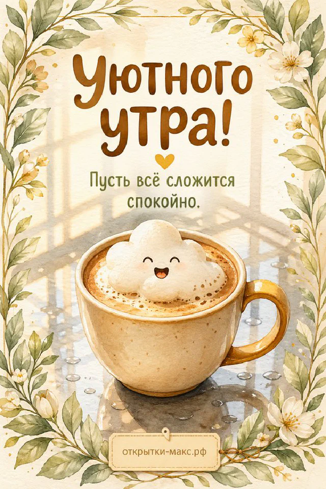 Чашка чая с лавандовой росписью и кленовый лист у окна с каплями дождя — вариант 3