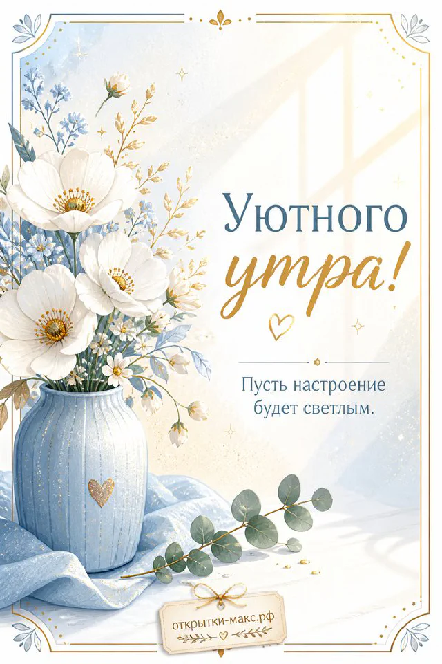 Сиреневая чашка кофе с пенкой и горшочек с улыбающимся кактусом и розовым цветком, рядом конверт и ветка сирени — вариант 8