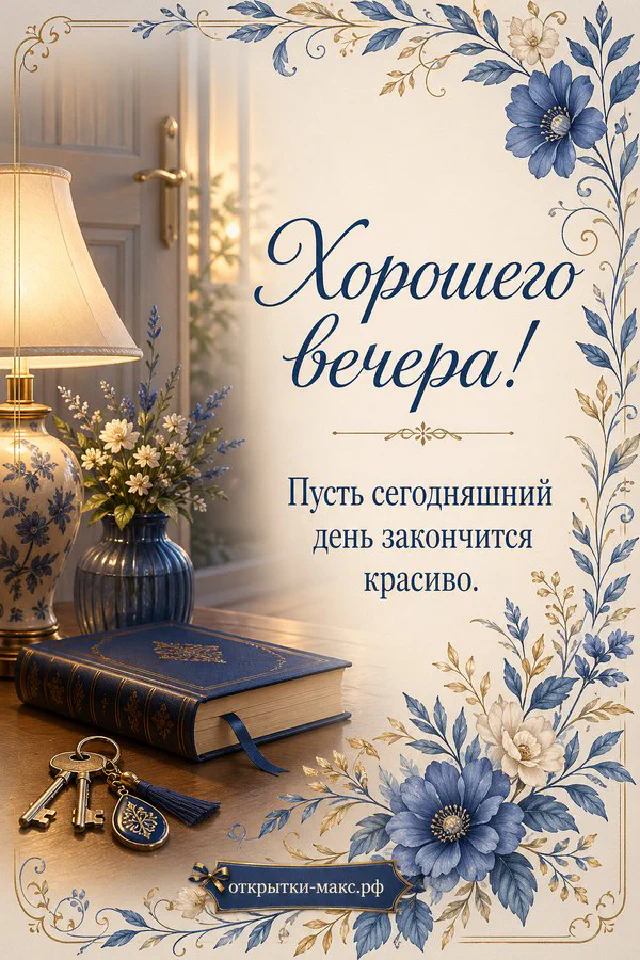 Чашка чая на блюдце рядом с настольным календарём и лампой в тёплом вечернем свете — вариант 5