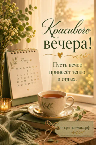 Чашка зелёного чая на деревянном столе рядом с настольным календарём и веточками зелени