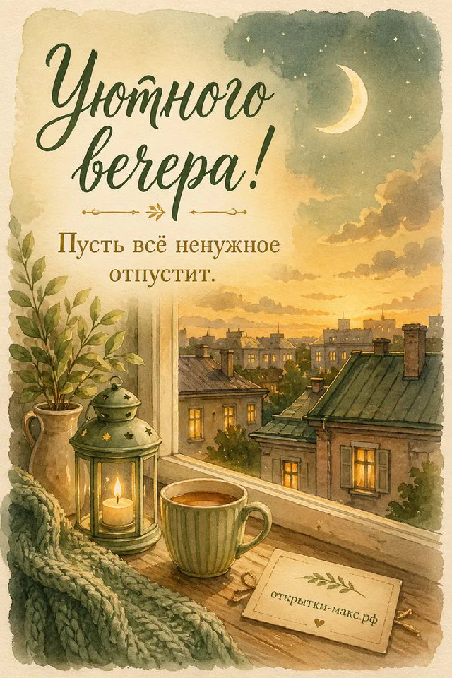 Персиковая чашка чая с сердечком, конверт и розовые цветы у окна в тёплых тонах — вариант 8