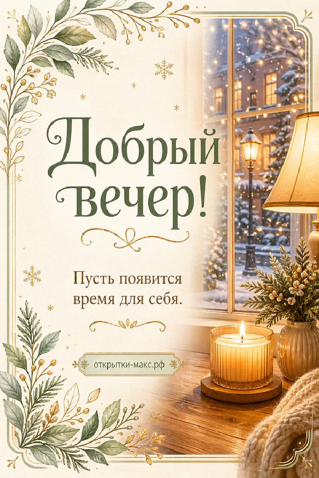 Стол с бронзовой настольной лампой, стеклянной свечой и ноутбуком на фоне горного закатного пейзажа — вариант 2