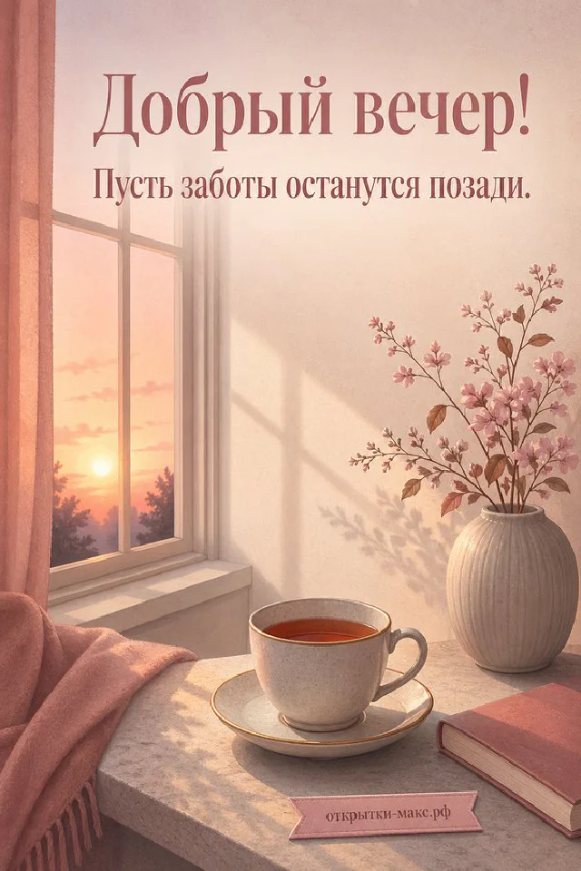 Горящая свеча на деревянном подоконнике с еловыми ветками и шишками на фоне заснеженного вечера за окном — вариант 4