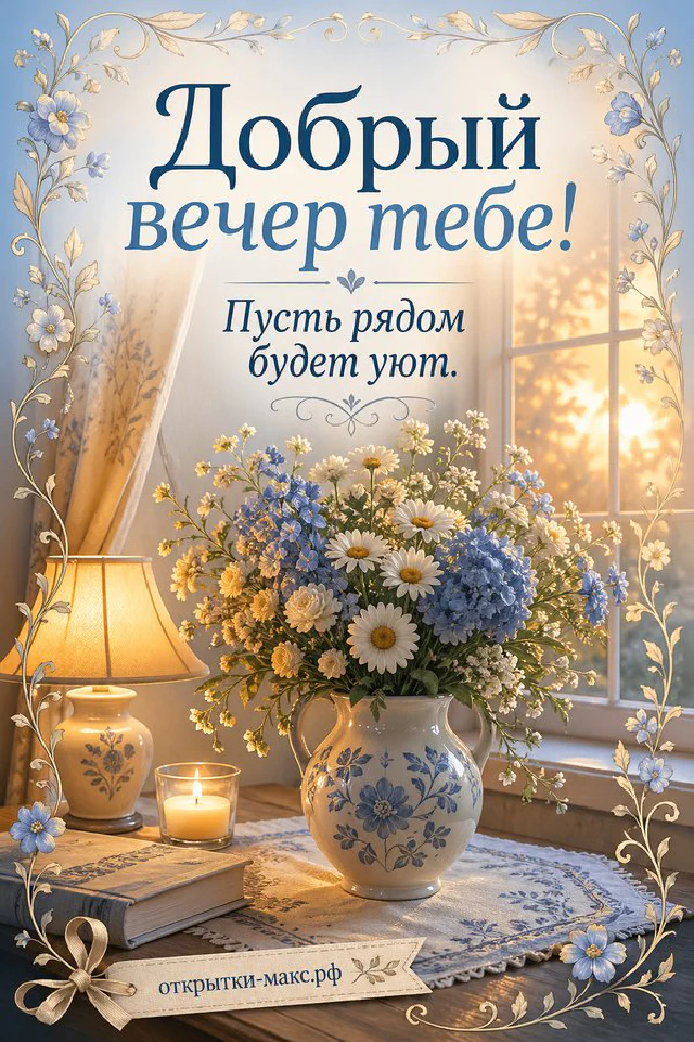 Кожаный ежедневник с наручными часами, белая чашка чая и фонарь у окна с видом на вечерний город — вариант 5