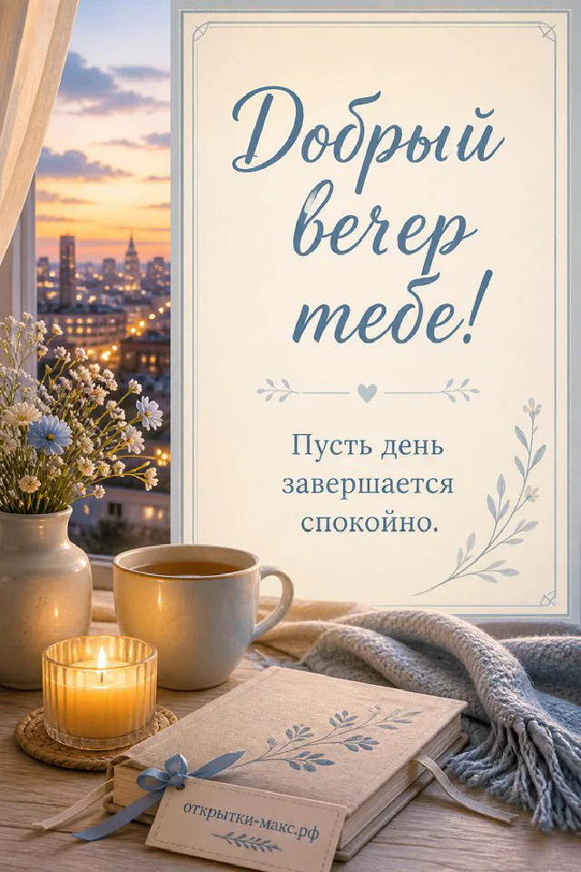 Лиловый ежедневник с растительным принтом, горящая свеча в стакане и букетик лаванды рядом с торшером — вариант 2