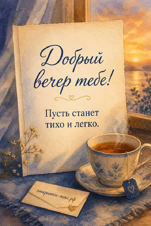 Маленький котёнок лежит в мягком розовом пледе, рядом домашние тапочки с сердечком и розовая кружка кофе — вариант 3