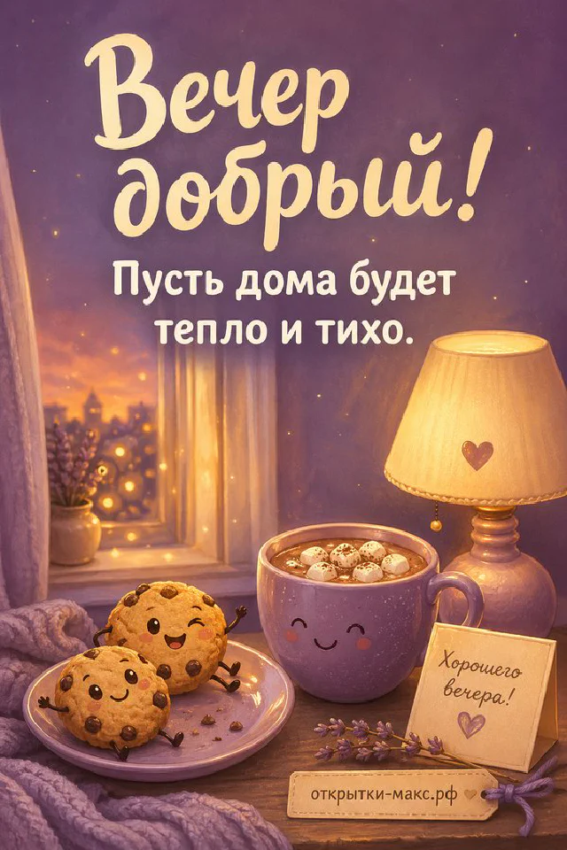 Кожаный коричневый ежедневник, карточка «Хорошего вечера» и терракотовая лампа на бежевом столе с вазой и веточкой — вариант 2