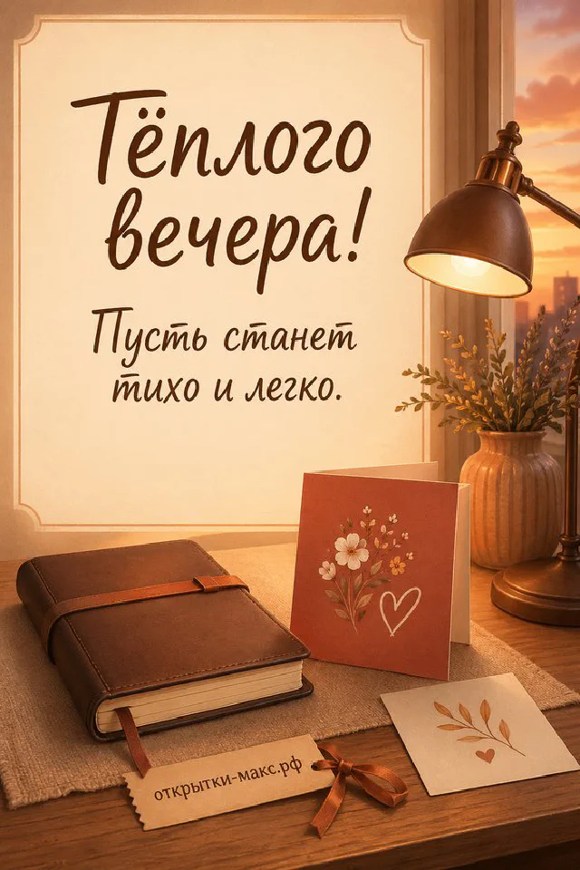Ежедневник с ручкой и настольная лампа рядом с вазой на деревянном столе в коричневых тонах — вариант 3