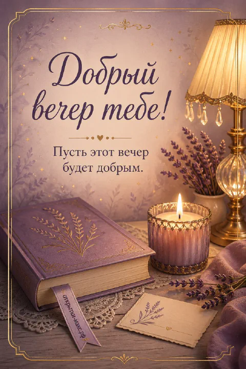 Лавандовый ежедневник с золотым декором, свеча в лиловом стекле и веточки лаванды