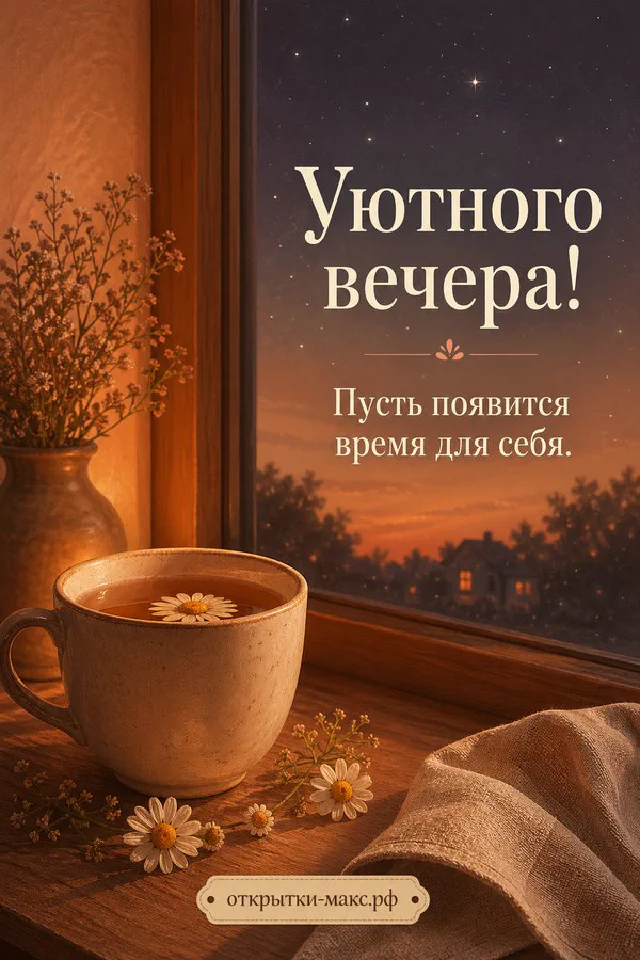 Книга с гравюрой листа и маленький светящийся ночник на тёмном синем фоне с пледом — вариант 3