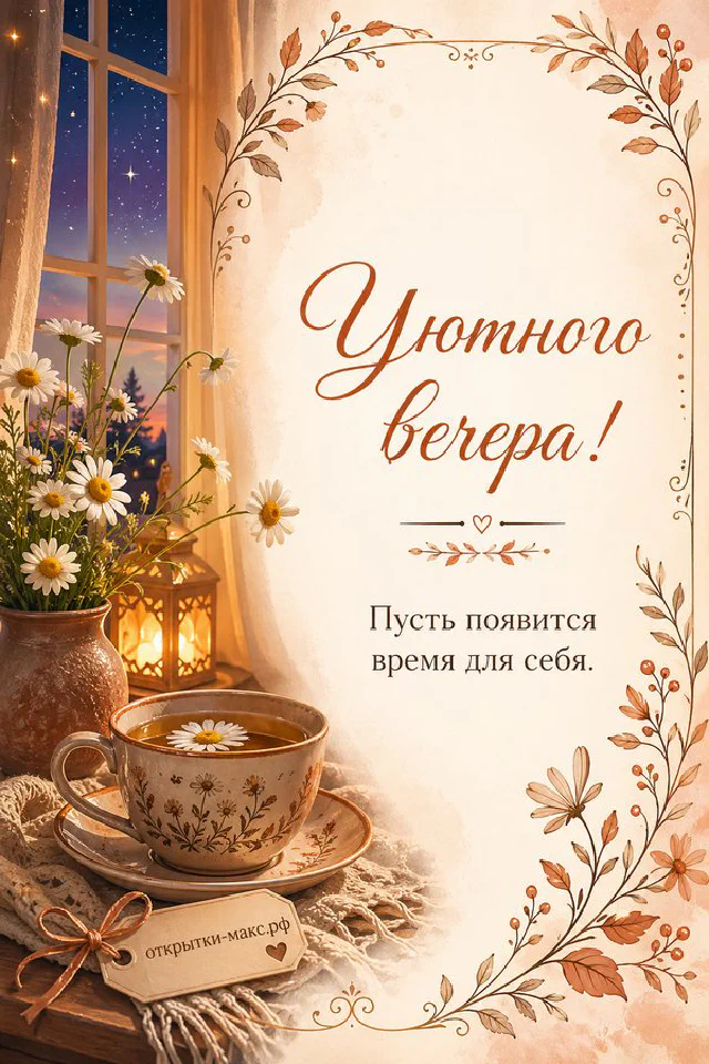 Книга с гравюрой листа и маленький светящийся ночник на тёмном синем фоне с пледом — вариант 5