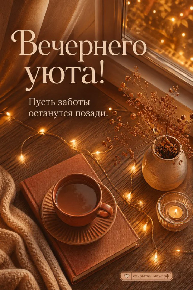 Тёмная книга с золотым цветком и луной, ночник и клетчатый плед на деревянном подносе — вариант 3