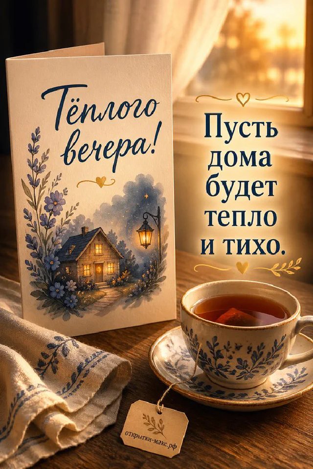 Тёмно-синяя книга и светящаяся свеча у ночного окна с пледом — вариант 7