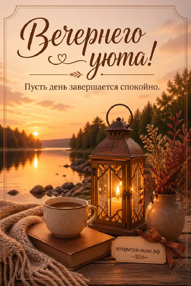 Кружка какао с маршмеллоу, печенье с рожицами и открытка с облачком на фиолетовом фоне — вариант 7