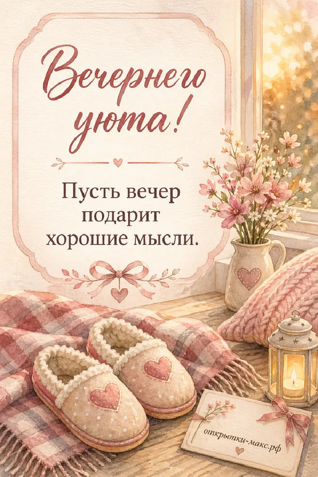 Декоративный конверт с цветами на подоконнике рядом с лампой и льняным пледом на фоне цветущих веток — вариант 4