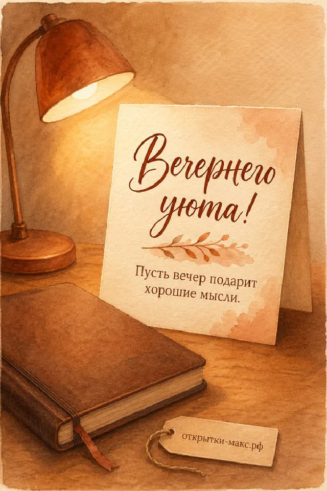 Декоративный конверт с цветами на подоконнике рядом с лампой и льняным пледом на фоне цветущих веток — вариант 6