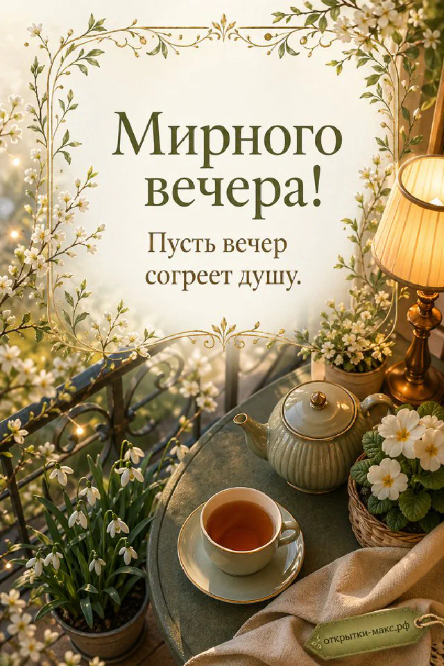 Зелёный конверт с деревянным сердечком, горящая свеча в стакане и ваза с белыми цветами на кружевной салфетке — вариант 3