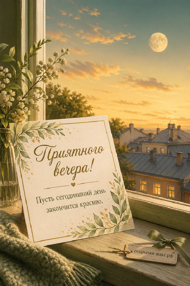 Зелёный конверт с восковой печатью, горящая свеча и ваза с веточками на светлом деревянном столе — вариант 6
