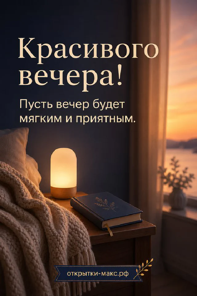 Круглое зеркало, розовый пион и записка на нежном розовом фоне — акварельная открытка Красивого вечера — вариант 6