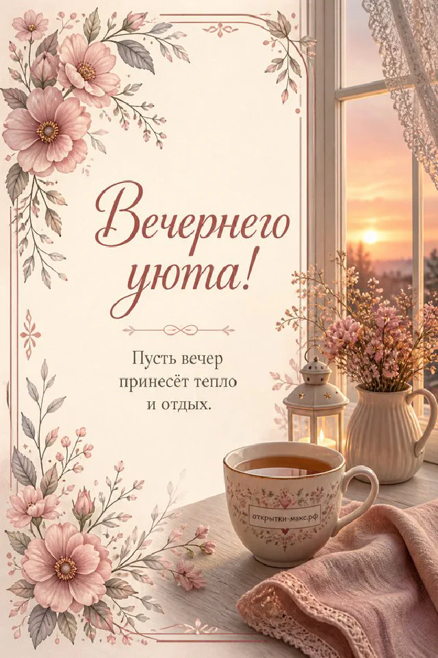 Кружка горячего чая, кожаный блокнот и наручные часы на клетчатом пледе с лавандой — вариант 3