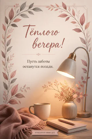 Настольная лампа, чашка чая и ваза с ветками на фоне осенних листьев