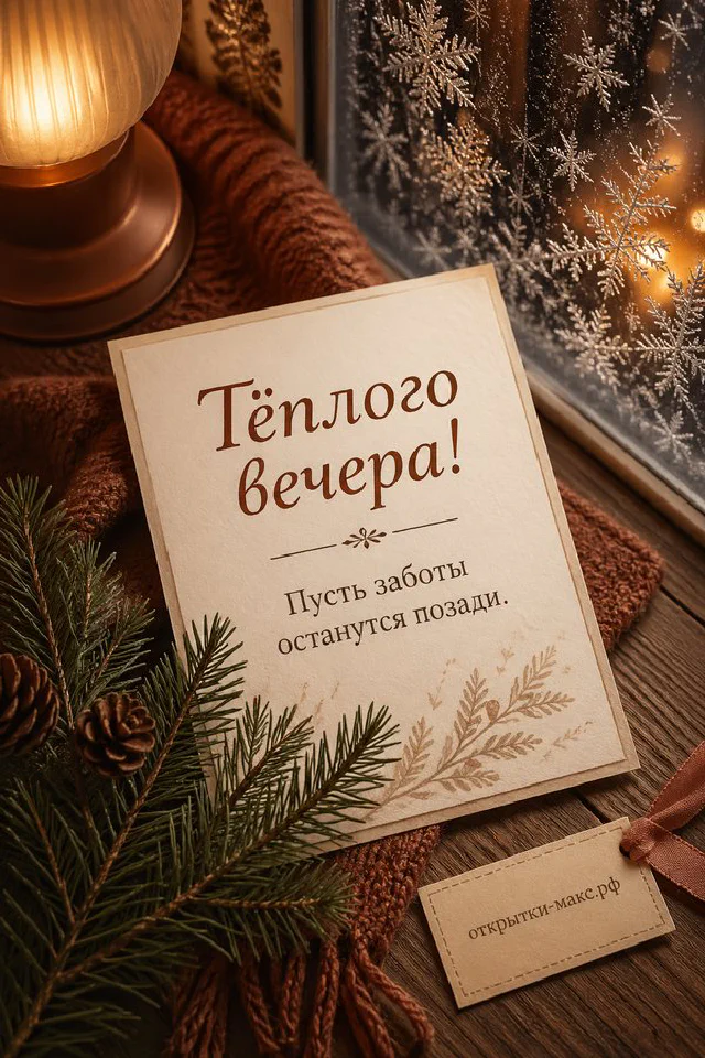 Настольная лампа, чашка чая и ваза с ветками на фоне осенних листьев — вариант 4