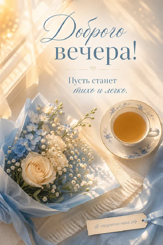Фарфоровая чашка чая с лавандовым узором, ветки лаванды и сиреневая лента на светлом столе — вариант 4