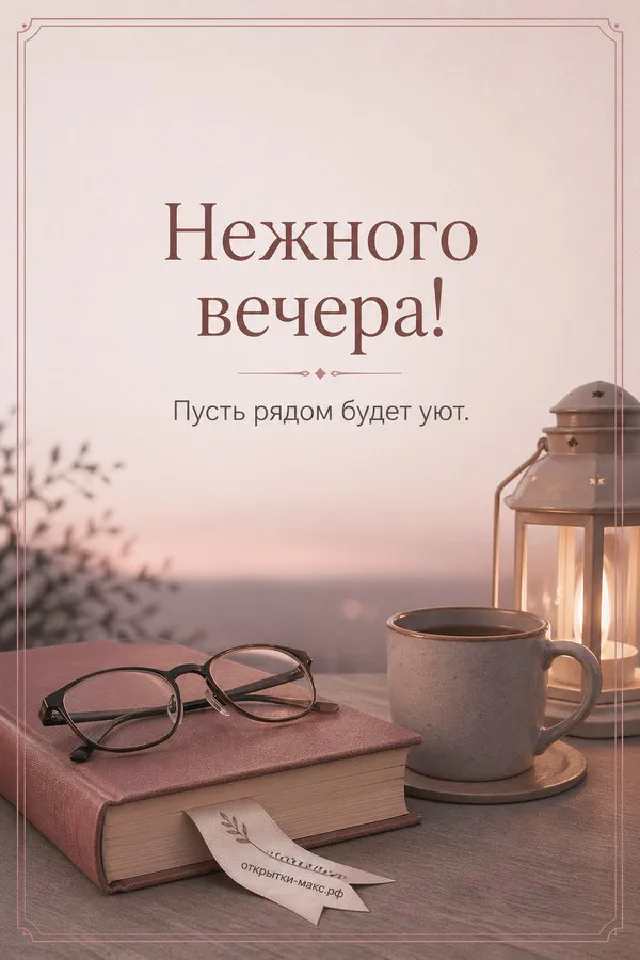 Акварельный натюрморт с фонарём, синей кружкой кофе и белыми варежками в снежную ночь у окна — вариант 3
