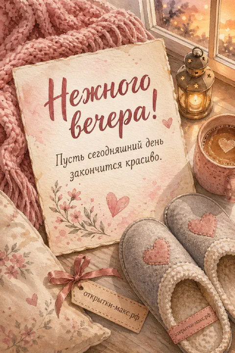 Мягкие серые тапочки с розовыми сердечками рядом с розовым пледом и фонариком на деревянном полу