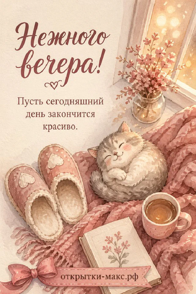 Мягкие серые тапочки с розовыми сердечками рядом с розовым пледом и фонариком на деревянном полу — вариант 4