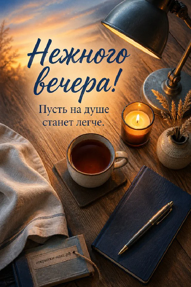 Рифлёная зелёная свеча на деревянном подоконнике с зимними ветками и открыткой-ёлочкой, снежный вид за окном — вариант 8