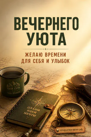 Окно с тёплым светом, чашка ромашкового чая и первые звёзды за стеклом