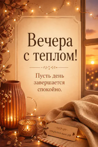 Открытая бумажная открытка с добрыми словами рядом с чашкой чая