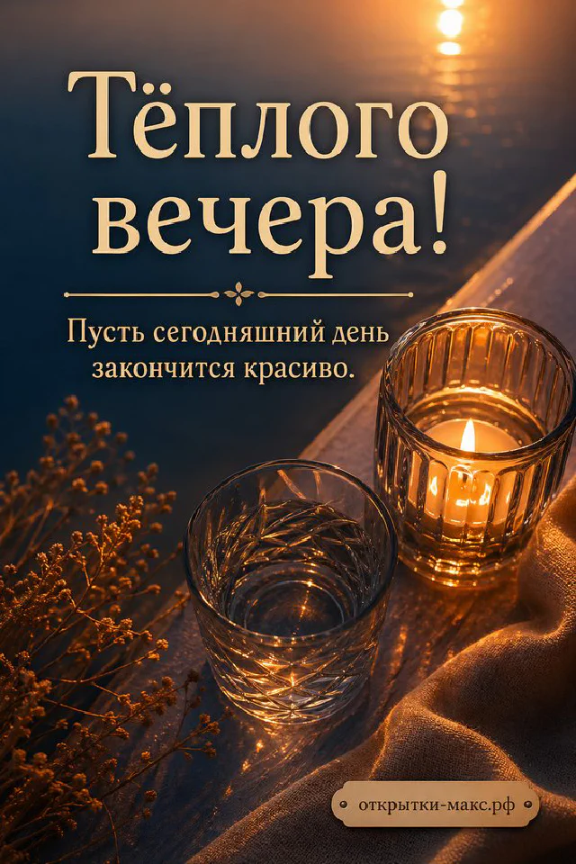 Букет сирени в стеклянной вазе у открытого окна с летними сумерками и огнями — вариант 6