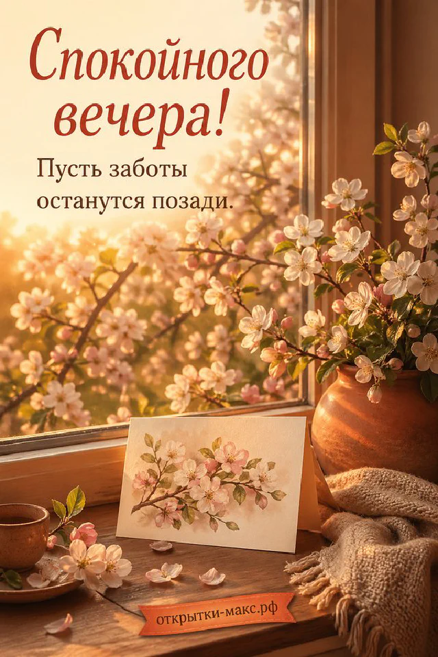 Сиреневая чашка с чаем на блюдце, рядом карточка с лавандой и розовый бант — вариант 3