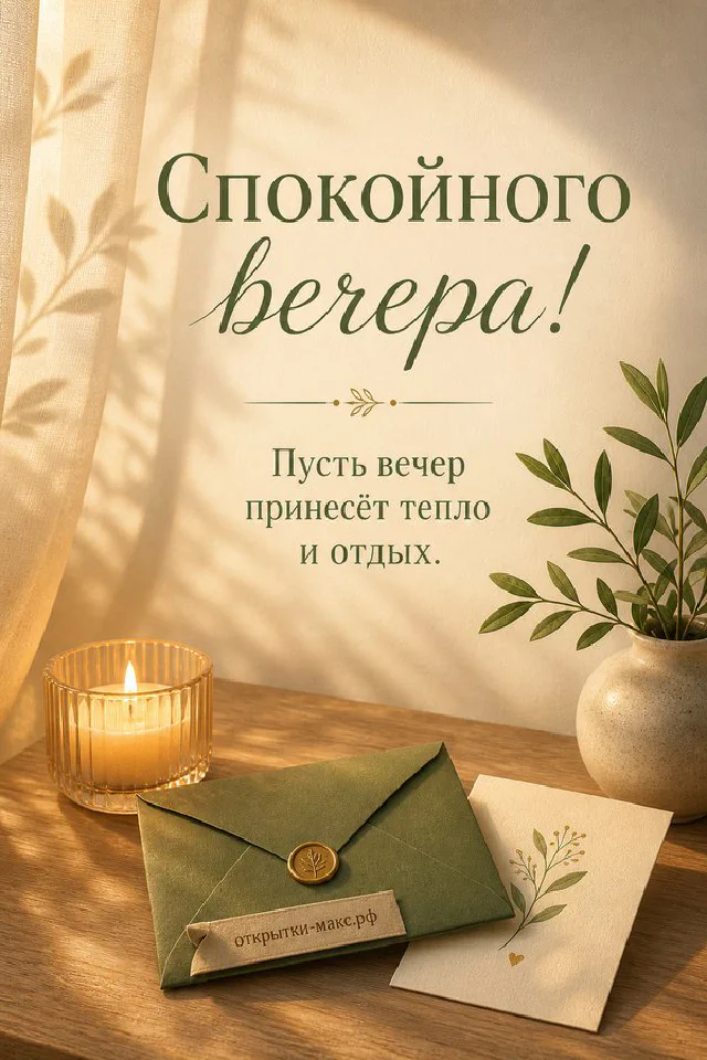 Большая кружка чая с ромашкой у ночного окна, оранжевая лампа и ваза с ромашками — вариант 2