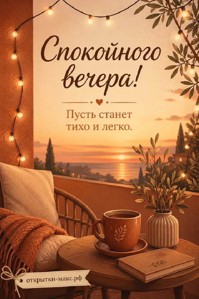 Блокнот с веточкой, горящая свеча в стакане и гирлянда у дождливого окна ночью — вариант 2