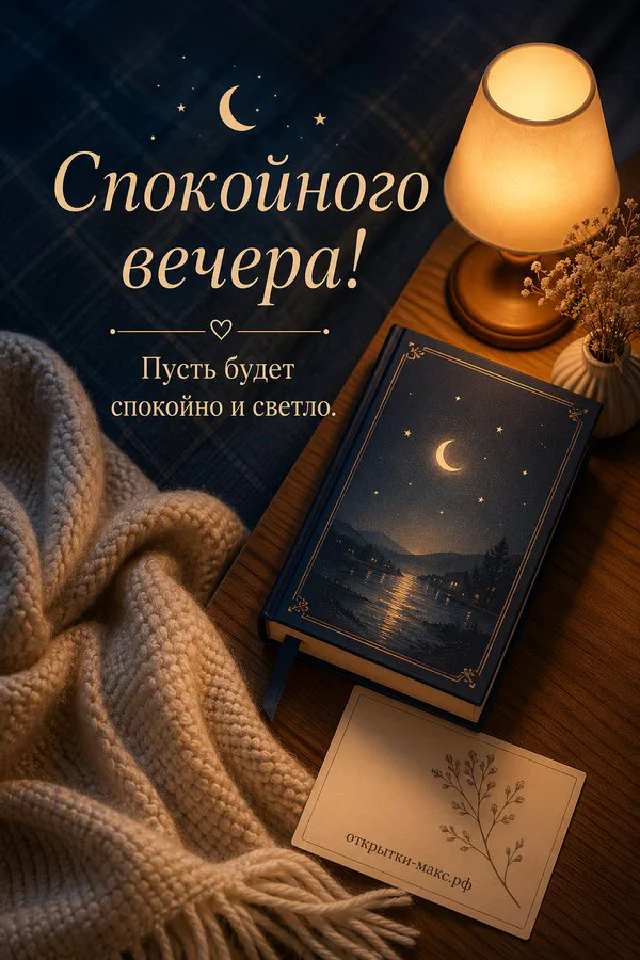 Ваза с белыми и розовыми тюльпанами, фарфоровая чашка чая и свеча, акварельная открытка спокойного вечера — вариант 4