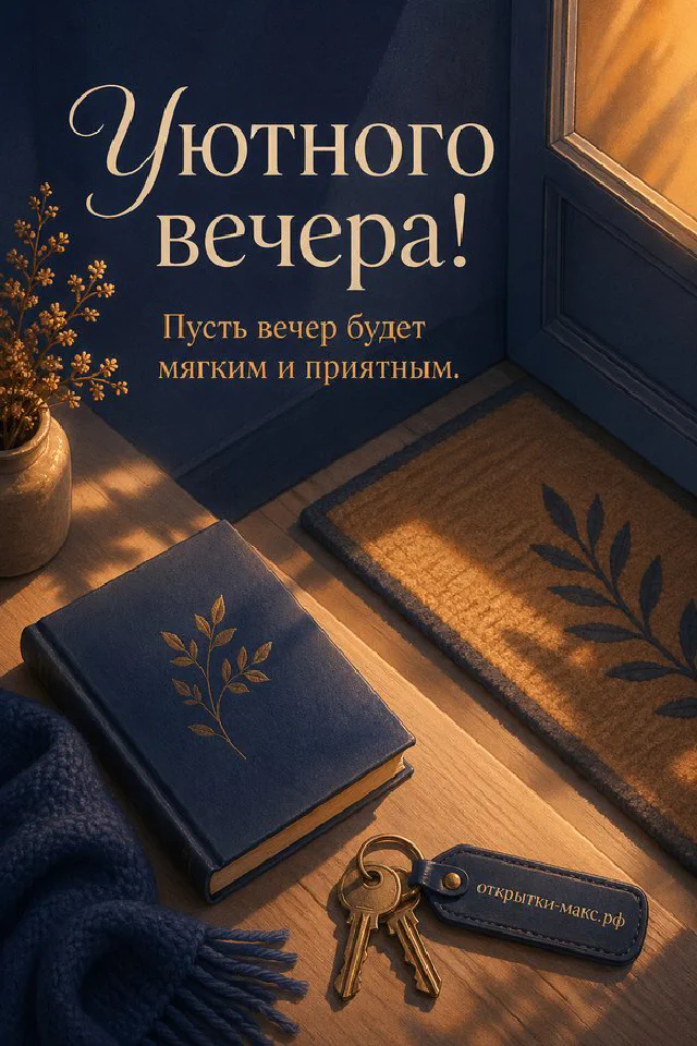 Открытка у заснеженного окна с еловой веткой, свечой и морозным узором на стекле — вариант 5